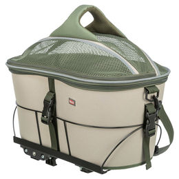 Produktbild von Trixie Fahrradkorb für Gepäckträger aus Polyester in Olivgrün und Beige