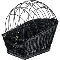 Produktbild von Trixie Fahrradkorb mit Gitter für Hunde kleine Rassen aus Weide und Metall schwarz