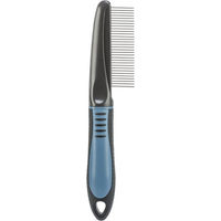 Produktbild von Trixie Fell-Entwirrer mit mittleren Zinken für alle Felltypen, 22 cm, Schwarz-Blau