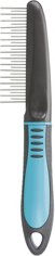 Trixie Fellentwirrer Kombi-Kamm zum Entwirren und Glätten für Hunde mit rotierenden Zinken und gummierter Griff schwarz-blau 22 cm – Bild 1 von 3