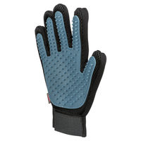 Produktbild von Trixie Fellpflege-Handschuh Bürste aus TPR für Hunde und Katzen in Schwarz/Blau