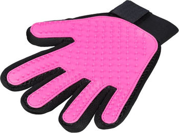 Trixie Fellpflege-Handschuh für Hund und Katze aus TPR in Rosa und Schwarz 16 x 24 cm - 1 Stk. – Bild 1 von 5