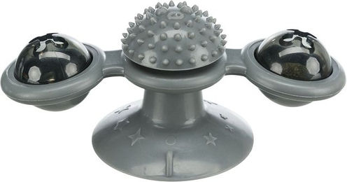 Trixie Fensterkreisel Katzenspielzeug mit Katzenminze in Grau aus Kunststoff - 16 cm – Bild 1 von 5