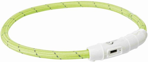 Trixie Flash Leuchtring USB aus Nylon Grün Größe M-L - 45 cm – Bild 1 von 2