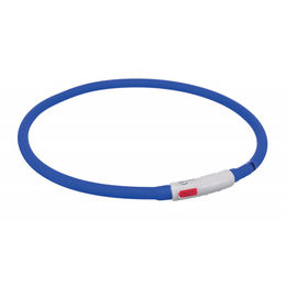 Trixie Flash Leuchtring USB aus Silikon Blau für Hunde - 70 cm – Bild 1 von 3