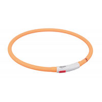 Produktbild von Trixie Flash Leuchtring USB aus Silikon für Hunde Orange - 1 Stk.