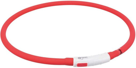 Trixie Flash Leuchtring USB aus Silikon rot XS-XL - 70 cm – Bild 1 von 2