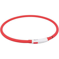 Produktbild von Trixie Flash Leuchtring USB aus Silikon rot XS-XL - 70 cm