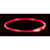Produktbild von Trixie Flash USB Leuchtring Rot S-M 40cm - 40 cm
