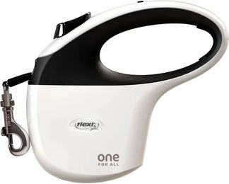 Produktbild von Trixie Flexi One Rollleine und Hundegeschirr Set für erwachsene Hunde in Weiß aus Kunststoff