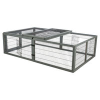 Produktbild von Trixie Freilaufgehege aus Holz mit Abdeckung grau für Meerschweinchen und Kaninchen
