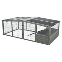 Produktbild von Trixie Freilaufgehege XL aus Holz mit Abdeckung für Kaninchen und Meerschweinchen Grau