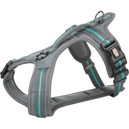 Trixie Fusion Sportgeschirr für Hunde aus Neopren Grau/Blau Größe S-M – Bild 1 von 2