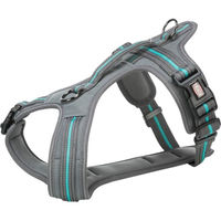 Produktbild von Trixie Fusion Sportgeschirr für Hunde aus Neopren Grau/Blau Größe S-M