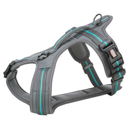 Trixie Fusion Touren-Geschirr für Hunde aus Neopren Grau Blau Größe M – Bild 1 von 2