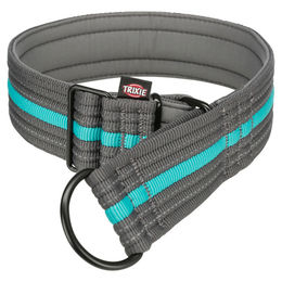Produktbild von Trixie Fusion Zug-Stopp Erziehungshalsband für Hunde aus Neopren Grau Blau Größe S-M - 1 Stk.