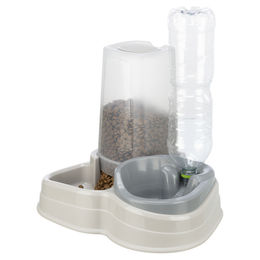 Produktbild von Trixie Futter- und Wasserspender für Hunde aus Kunststoff in Grau