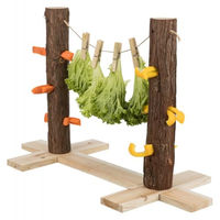 Produktbild von Trixie Futterbaum Duo Intelligenzspielzeug für Kaninchen aus Holz, Braun, 839 g - 839 g