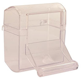 Trixie Futternapf aus Kunststoff mit Anflugstange für Wellensittiche und Zebrafinken in Natur und Transparent - 70 ml – Bild 1 von 3