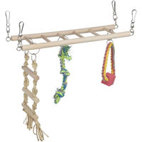 Produktbild von Trixie Hängebrücke mit Kletterseil aus Holz für Hamster und Mäuse 29 x 25 x 9 cm