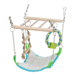 Trixie Hängebrücke mit Liegematte aus Polyester für Hamster und Mäuse 17 x 22 x 15 cm – Bild 1 von 2