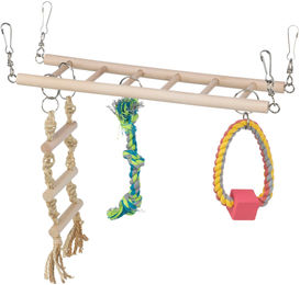 Trixie Hängebrücke mit Strickleiter aus Holz für Kleinnager und Frettchen - 1 Stk. – Bild 1 von 7