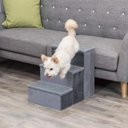 TRIXIE Haustiertreppe mit Stauraum für Hunde und Katzen aus Polyester Grau – Bild 1 von 13