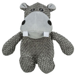 Trixie Hippo Plüschspielzeug für Hunde mit Quietscher in Grau – Bild 1 von 4