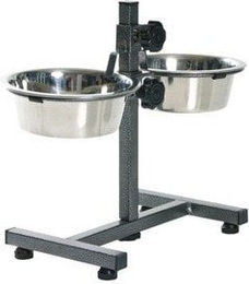 Trixie Höhenverstellbare Hundebar mit 2 Edelstahlnäpfen 1,8l Silber - 1,8 l – Bild 1 von 6