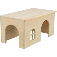 Produktbild von Trixie Holzhaus für Kaninchen und Meerschweinchen aus Naturholz mit Aussichtsplatz 40 x 20 x 23 cm