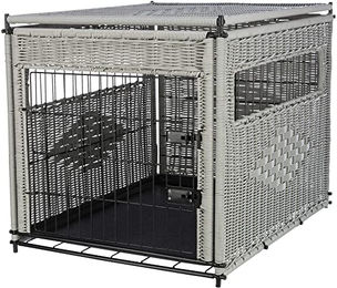 Trixie Home Kennel Hundebox aus Polyrattan Hellgrau Medium 58 x 60 x 77 cm – Bild 1 von 9