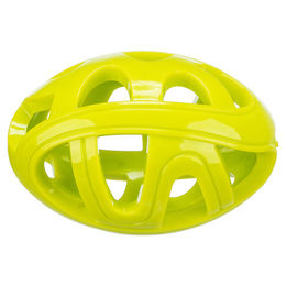 Trixie Honigwaben-Rugby Wurfspielzeug aus TPR mit Quietscher für kleine Hunde in Grün und Gelb – Bild 1 von 7