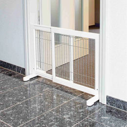 Trixie Hunde-Absperrgitter aus Holz für Welpen und kleine Hunde weiß 65–108 x 61 cm – Bild 1 von 4