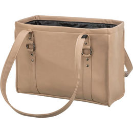 TRIXIE Hunde-Transporttasche CityStyle aus Kunstleder wasserabweisend Braun Beige – Bild 1 von 4