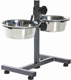 Trixie Hundebar XL höhenverstellbar mit 2 Edelstahlnäpfen 4,5 l Silber/Schwarz - 2 x 4,5 l – Bild 1 von 5