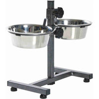 Produktbild von Trixie Hundebar XL höhenverstellbar mit 2 Edelstahlnäpfen 4,5 l Silber/Schwarz - 2 x 4,5 l