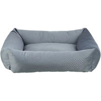 Produktbild von Trixie Hundebett Alena blau-grau für kleine Hunde und Welpen 60 x 50 cm mit Samtbezug und rutschfestem Boden - 1 Stk.