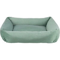 Produktbild von Trixie Hundebett Alena eckig in Salbei Grün 80 x 60 cm mit Samtbezug für mittelgroße Hunde
