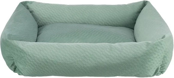 Trixie Hundebett Alena eckiges Kuschelbett für kleine Hunde und Welpen in Salbei Grün 60 x 50 cm – Bild 1 von 13