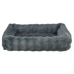 Trixie Hundebett Elli aus Plüsch in Grau 120x80 cm – Bild 1 von 2