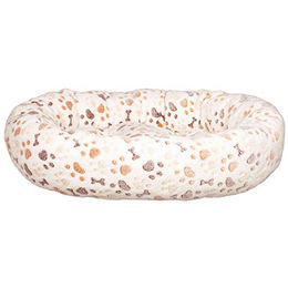 TRIXIE Hundebett Lingo Hundekissen für mittelgroße Hunde mit Softfleece-Bezug in Weiß/Beige 60 x 55 cm – Bild 1 von 2