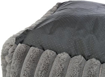 Trixie Hundebett Lonni Grau 100x70 cm Eckiges Kuschelbett aus Cordplüsch für große Hunde – Bild 1 von 10