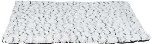 Produktbild von TRIXIE Hundebett Mila Liegematte aus Plüsch in Weiß-Grau 100 x 70 cm mit rutschfestem Boden und waschmaschinengeeignet - 1 Stk.