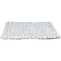 Produktbild von TRIXIE Hundebett Mila Liegematte aus Plüsch in Weiß-Grau 100 x 70 cm mit rutschfestem Boden und waschmaschinengeeignet - 1 Stk.