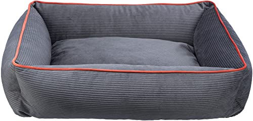 TRIXIE Hundebett Romy Hundekissen aus Cord in Grau für kleine Hunde und Welpen 55 x 45 cm - 2 m – Bild 1 von 2