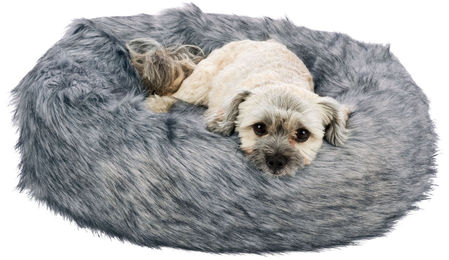 Trixie Hundebett Soft Langhaar-Plüsch Yelina in Grau mit Anti-Rutsch-Funktion Größe S - 55 cm – Bild 1 von 2