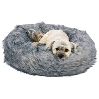 Produktbild von Trixie Hundebett Soft Langhaar-Plüsch Yelina in Grau mit Anti-Rutsch-Funktion Größe S - 55 cm