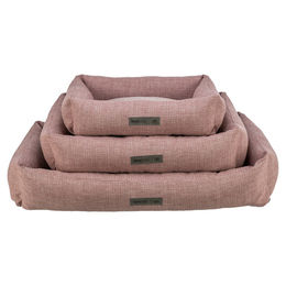 Trixie Hundebett Viviana eckig altrosa 60 x 50 cm mit Samtbezug für kleine Hunde und Welpen – Bild 1 von 6
