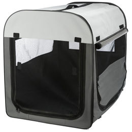 Trixie Hundebox Basic Transportbox aus Polyester Grau 55 x 65 x 80 cm – Bild 1 von 1