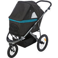 Produktbild von Trixie Hundebuggy für mittlere Rassen in Schwarz/Petrol aus Polyester